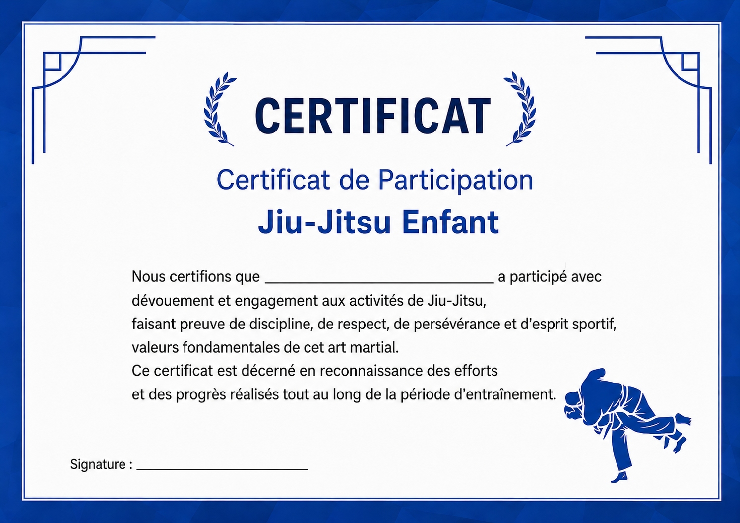 Certificat de Jiu-Jitéka